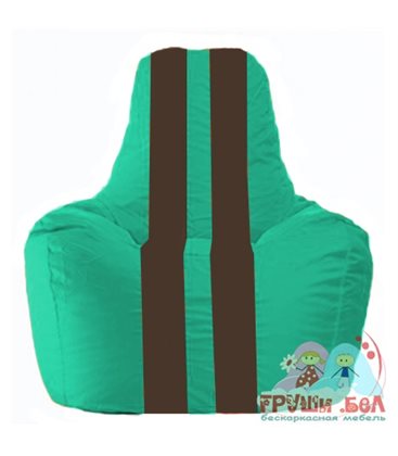 Живое кресло-мешок Спортинг бирюзовый - коричневый С1.1-298