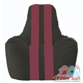 Живое кресло-мешок Спортинг чёрный - бордовый С1.1-394