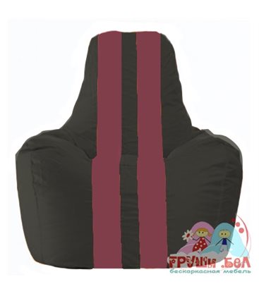 Живое кресло-мешок Спортинг чёрный - бордовый С1.1-394