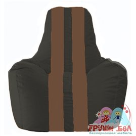 Живое кресло-мешок Спортинг чёрный - коричневый С1.1-398