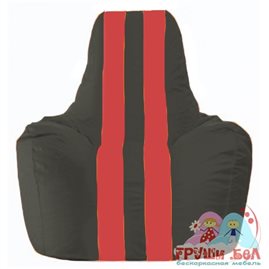 Живое кресло-мешок Спортинг чёрный - красный С1.1-467