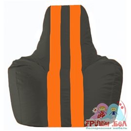 Живое кресло-мешок Спортинг чёрный - оранжевый С1.1-400