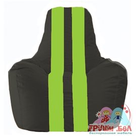 Живое кресло-мешок Спортинг чёрный - салатовый С1.1-466