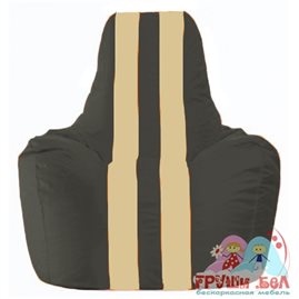 Живое кресло-мешок Спортинг чёрный - светло-бежевый С1.1-471