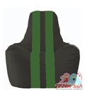 Живое кресло-мешок Спортинг чёрный - зелёный С1.1-397