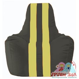 Живое кресло-мешок Спортинг чёрный - жёлтый С1.1-396