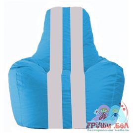 Живое кресло-мешок Спортинг голубой - белый С1.1-282