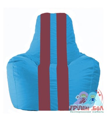 Живое кресло-мешок Спортинг голубой - бордовый С1.1-281