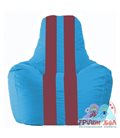 Живое кресло-мешок Спортинг голубой - бордовый С1.1-281