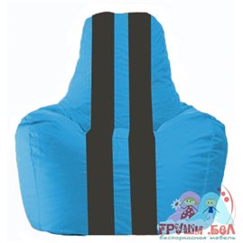 Живое кресло-мешок Спортинг голубой - чёрный С1.1-267
