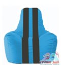 Живое кресло-мешок Спортинг голубой - чёрный С1.1-267