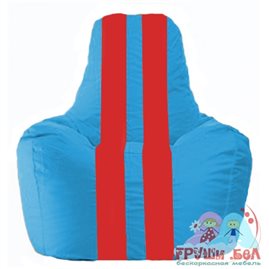 Живое кресло-мешок Спортинг голубой - красный С1.1-279