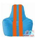 Живое кресло-мешок Спортинг голубой - оранжевый С1.1-278