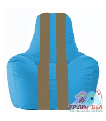 Живое кресло-мешок Спортинг голубой - серый С1.1-27