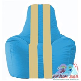 Живое кресло-мешок Спортинг голубой - светло-бежевый С1.1-275