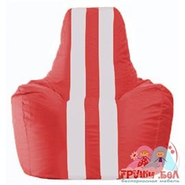 Живое кресло-мешок Спортинг красный - белый С1.1-181