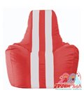 Живое кресло-мешок Спортинг красный - белый С1.1-181