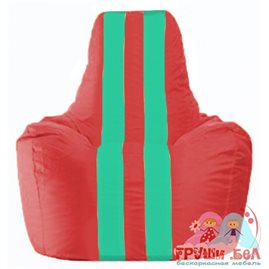 Живое кресло-мешок Спортинг красный - бирюзовый С1.1-456