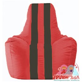 Живое кресло-мешок Спортинг красный - чёрный С1.1-455