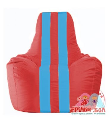 Живое кресло-мешок Спортинг красный - голубой С1.1-179