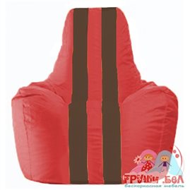 Живое кресло-мешок Спортинг красный - коричневый С1.1-177