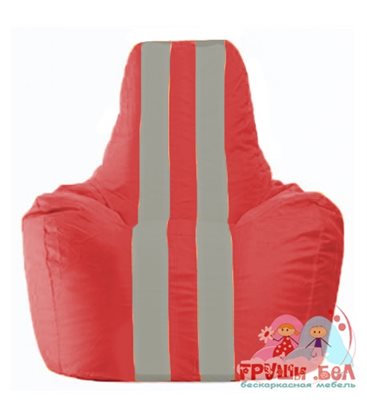 Живое кресло-мешок Спортинг красный - серый С1.1-173