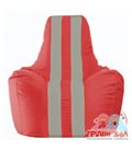 Живое кресло-мешок Спортинг красный - серый С1.1-173