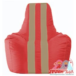 Живое кресло-мешок Спортинг красный - тёмно-бежевый С1.1-171