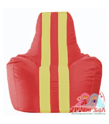 Живое кресло-мешок Спортинг красный - жёлтый С1.1-178