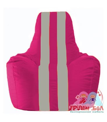 Живое кресло-мешок Спортинг лиловый - серый С1.1-374