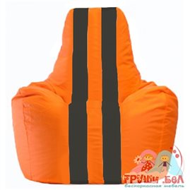 Живое кресло-мешок Спортинг оранжевый - чёрный С1.1-600