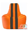 Живое кресло-мешок Спортинг оранжевый - чёрный С1.1-600