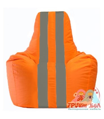 Живое кресло-мешок Спортинг оранжевый - тёмно-серый С1.1-210