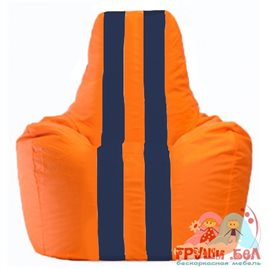 Живое кресло-мешок Спортинг оранжевый - тёмно-синий С1.1-209