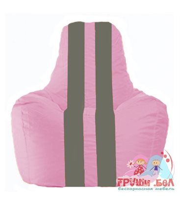 Живое кресло-мешок Спортинг розовый - тёмно-серый С1.1-187