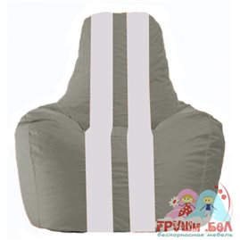 Живое кресло-мешок Спортинг серый - белый С1.1-324
