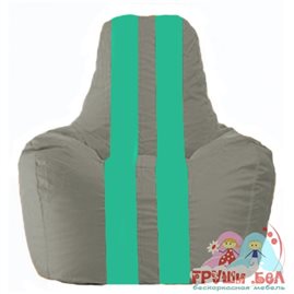 Живое кресло-мешок Спортинг серый - бирюзовый С1.1-335