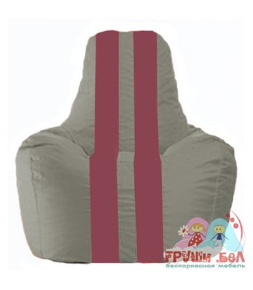 Живое кресло-мешок Спортинг серый - бордовый С1.1-336