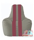 Живое кресло-мешок Спортинг серый - бордовый С1.1-336