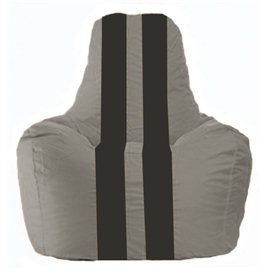 Живое кресло-мешок Спортинг серый - чёрный С1.1-354