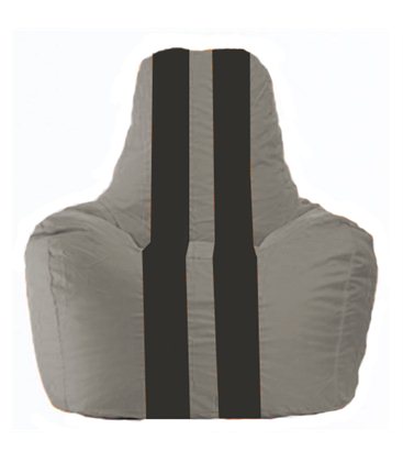 Живое кресло-мешок Спортинг серый - чёрный С1.1-354