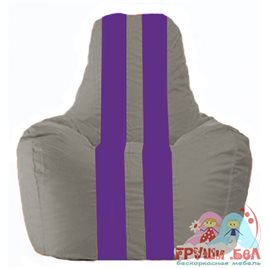 Живое кресло-мешок Спортинг серый - фиолетовый С1.1-352