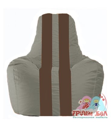 Живое кресло-мешок Спортинг серый - коричневый С1.1-340