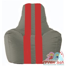Живое кресло-мешок Спортинг серый - красный С1.1-332