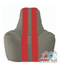 Живое кресло-мешок Спортинг серый - красный С1.1-332