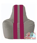 Живое кресло-мешок Спортинг серый - лиловый С1.1-353