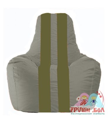 Живое кресло-мешок Спортинг серый - оливковый С1.1-341