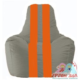Живое кресло-мешок Спортинг серый - оранжевый С1.1-342