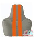 Живое кресло-мешок Спортинг серый - оранжевый С1.1-342