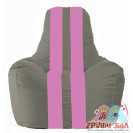 Живое кресло-мешок Спортинг серый - розовый С1.1-333